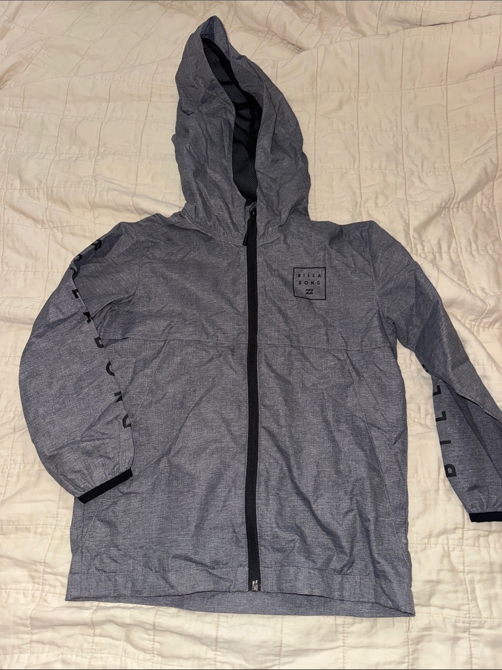 Billabong Kids Gray Hooded Zip Transport Jacket